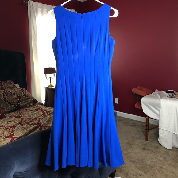 Calvin Klien Blue Pleated Dress - Picture 2 of 5